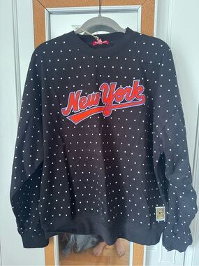 New York Mets Polka Dot Crewneck Sweater - Black